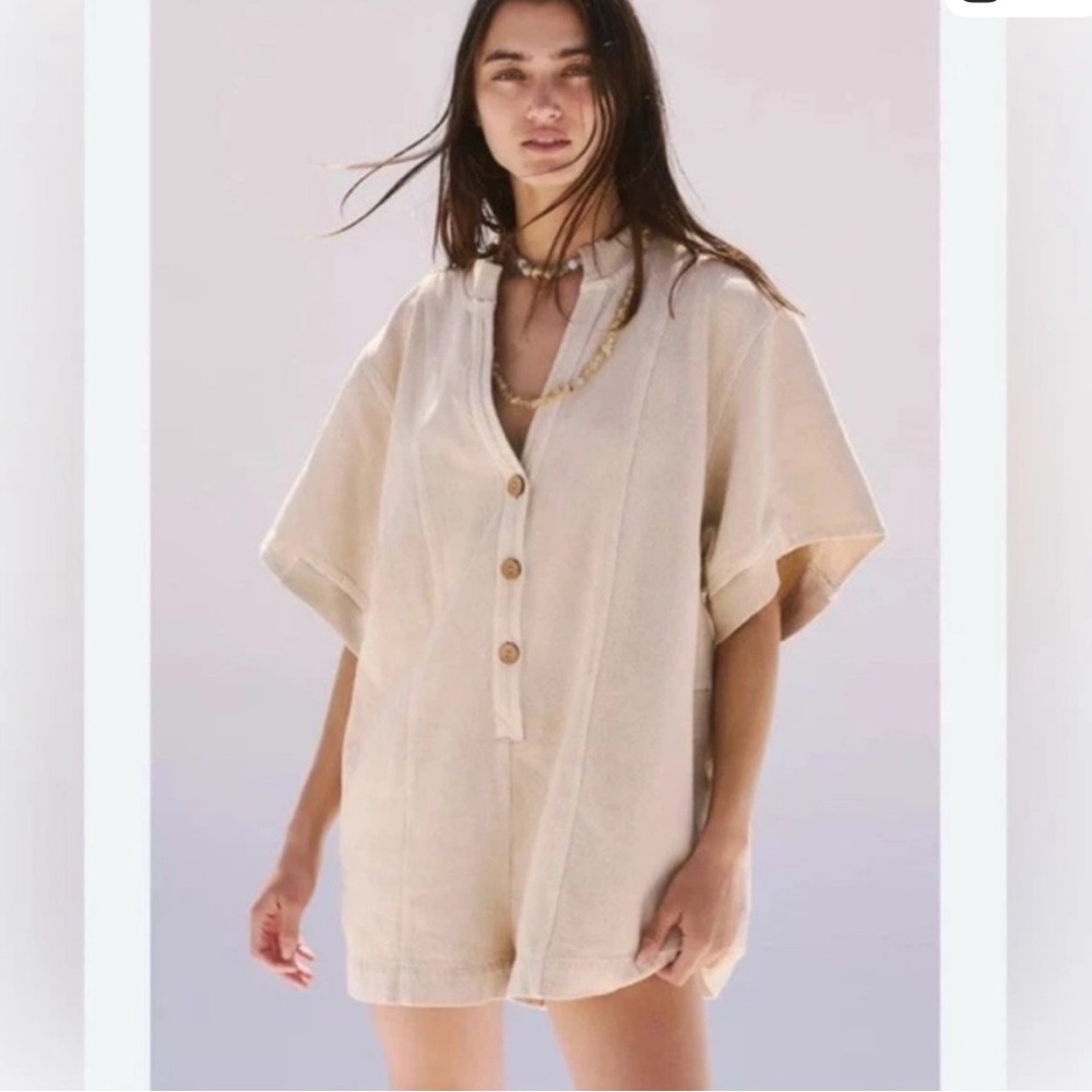 Free People Easton Button-Down Romper